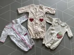 petit main ロンパース 70㎝長袖3枚セット　2wayオール bebe