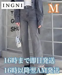 INGNI イング　フレアデニムパンツ　グレー　Mのサムネイル