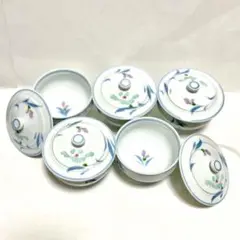 【有田焼重山】　湯呑　蓋つき　5客　来客用 ゆのみ
