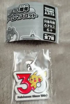 ガチャ　ポケモン　30周年 メタルチャームマスコット　ピカチュウ