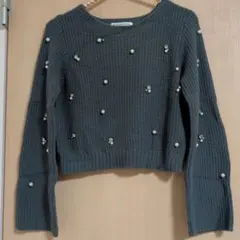 マジェスティックレゴン ビジュー ニット 長袖