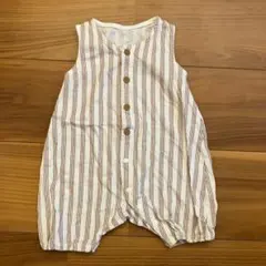 UNIQLO ストライプロンパース 60cm