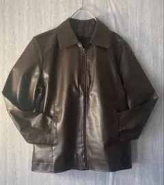 ★未使用品　レザージャケット ブラウン Mサイズ 革ジャン