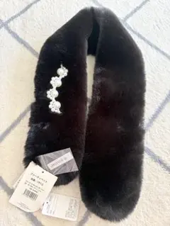 ファーティペット パール付き 블랙