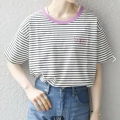 匿名配送☆SHIPS any別注 THE KNiTS ボーダー リンガーTシャツのサムネイル