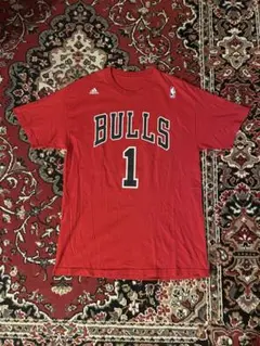 ADIDAS NBA BULLS ROSE プリントTシャツ L程度