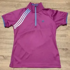 adidas レディース ゴルフウェア ハーフジップ 半袖シャツ S