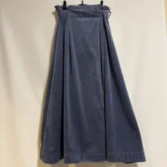 ◆rps◆ コーデュロイ　デニムブルー　タック　ギャザー　ロングスカート