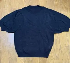 ハイネック半袖ニット　黒　ラメ入り グレイル