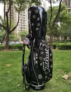 キャディバッグ PUレザー スポーツゴルフバッグ メンズゴルフバッグ