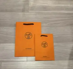 HERMES オレンジ ショップ袋 2点セット