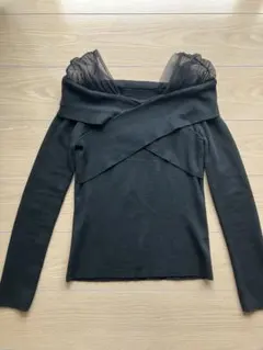 黒 オフショルダー 長袖 春秋冬 タグなし