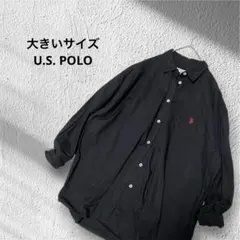大きいサイズ！U.S. POLO/ブラックシャツ /ポイントレッドのサムネイル
