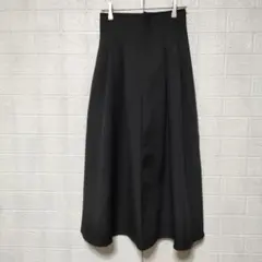 GU ジーユー (S)　ハイウエスト フレアミディスカート　ブラック