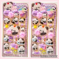 訳あり特価⑥ スクイーズ　立体　3D 　猫　パンダ　おしり　肉球 シール　２枚組