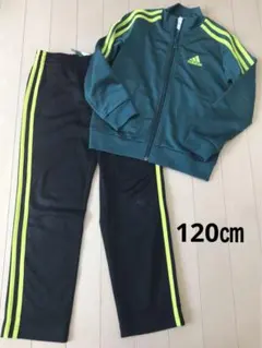 adidas ジャージ上下セット　キッズ　120㎝ グリーン/ブラック