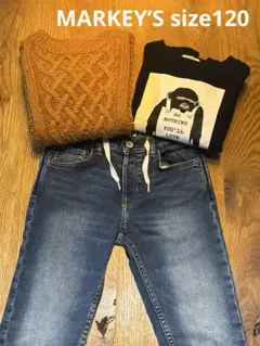 MARKEY’S 120 3点セット　トレーナー　ニット　デニム