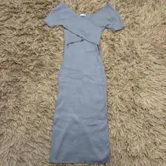 【美品】RESEXXY M クロスオフショルタイトロングニットワンピース