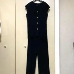 値下げ★ 美品　PLST レーヨンブレンドメタルボタンニットベスト セットアップ