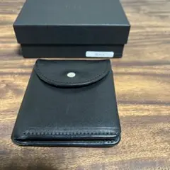 【Iru】池之端銀革店 二つ折財布　ブラック