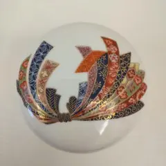 有田焼 陶器製蓋付き小鉢 リボン模様 和風 白磁