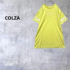 【コルザ】 半袖 Tシャツワンピ　ミニ丈　トップス　チュニック　グリーン Mのサムネイル