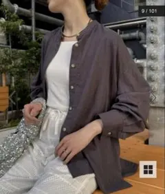 新品タグ付き　チャオパニックティピー 長袖シアーシャツ チャコール