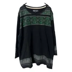 【美シルエット】BEAMS HEART ノルディック幾何学柄カットソー モードのサムネイル