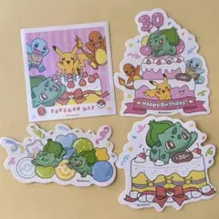 ポケモン 韓国限定 30周年記念 ステッカー ヒトカゲ フシギダネ