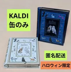 カルディ　魔法使いの弟子のための魔法辞書　ハロウィーン　お菓子缶　空缶　2種