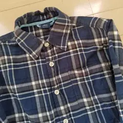 GAP　キッズ　チェック　シャツ　ネイビー　120サイズ