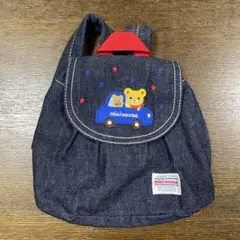 miki HOUSE デニムリュック 車とクマ刺繍