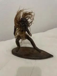 木製 サーフィン人形 約15cm プリミティブ トライバル