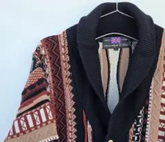 幾何学模様 ニットカーディガン ゆるだぼ 3D