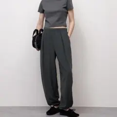 ジーユー　ドレープバルーンパンツ　グレー　XL