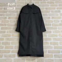 PLST　プラステ　シャツワンピース　羽織り　長袖　チャコーグレー　Sサイズ