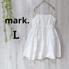 美品✨mark. ホワイト　コットン　キャミワンピース　チュニック　 L
