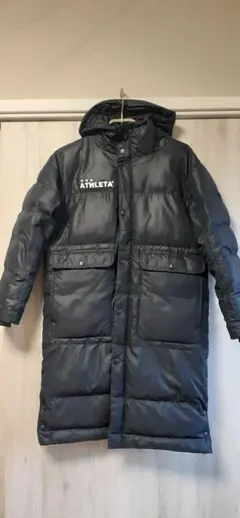 ATHLETA ベンチコート 黒 フード付き