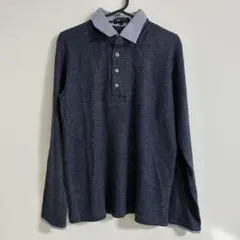 BEAMS ネイビー 長袖ポロシャツ/カットソー【美品】