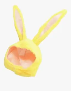 【新品】Lurroseバニー耳アクセサリー帽子うさぎ動物大人かぶりもの イエロー