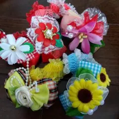 犬用カラフルヘアアクセサリーセット