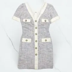 an アン ストレッチツイード ミニキャバドレス AOC-3441
