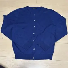a.v.v ブルー 青 クルーネック カーディガン Lサイズ