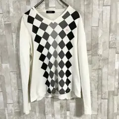 古着BURBERRY BLACK LABEL 長袖Tシャツ サイズ2 ロゴ刺繍