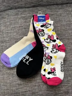 BABYDOLL ミニーマウス キッズ靴下3足セット