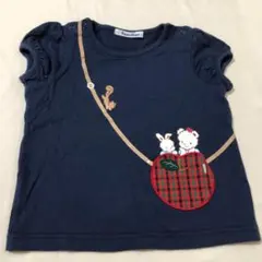 familiar ファミリア Tシャツ ネイビー リアちゃん　90㎝　E842のサムネイル