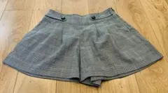 秋物 チェック柄 キュロット ボタン付き レディース ウエスト64cm