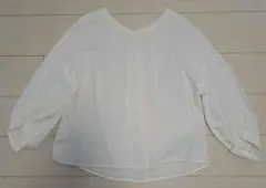 ホワイト 長袖シャツ Lサイズ 綿100%