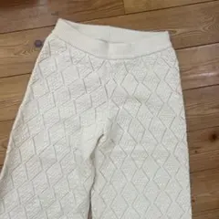 ZARAキッズ　ホワイト かぎ編みダイヤモンド模様 ニットパンツ160