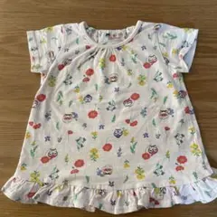 アンパンマン 花柄 フリル Tシャツ 95cm